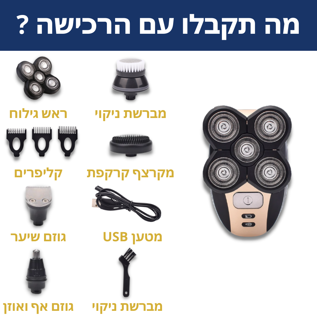 ערכת הגילוח האולטימטיבית לראש (2X להבים + תיק נשיאה) | RAZORJET